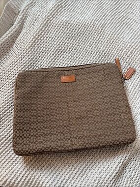 Coach Brown Signature Canvas Laptop Sleeve